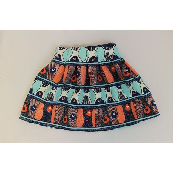 Colorful Abstract Pleated Mini Skirt - Picture 1 of 5